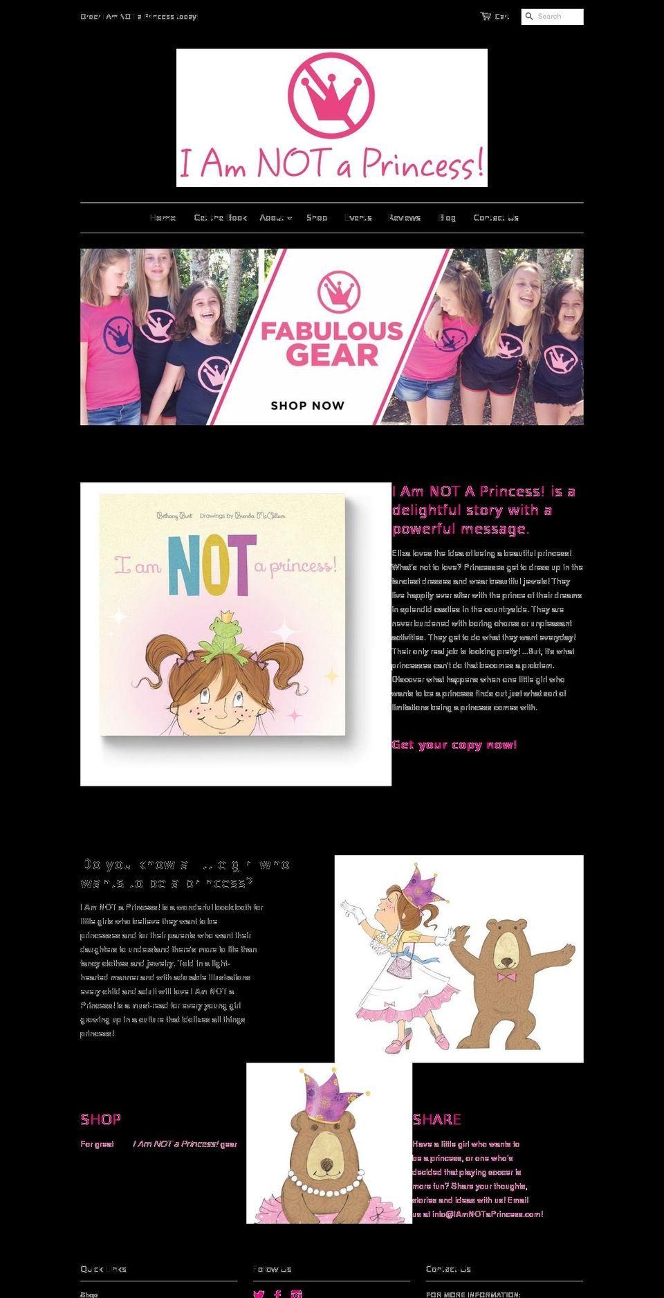 iamnotaprincess.com shopify website screenshot