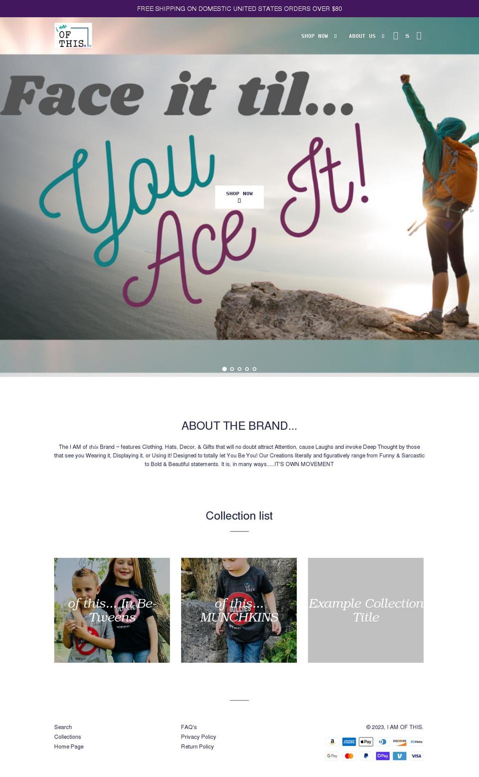 iamofthis.com shopify website screenshot
