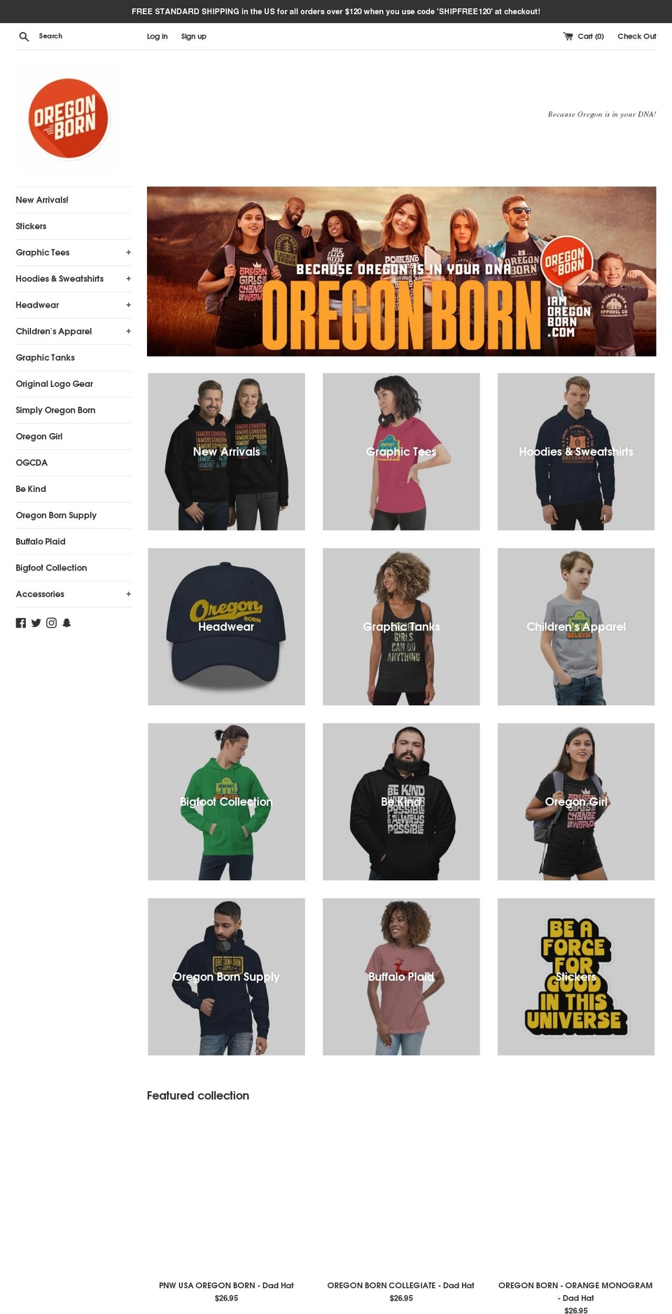iamoregonborn.com shopify website screenshot