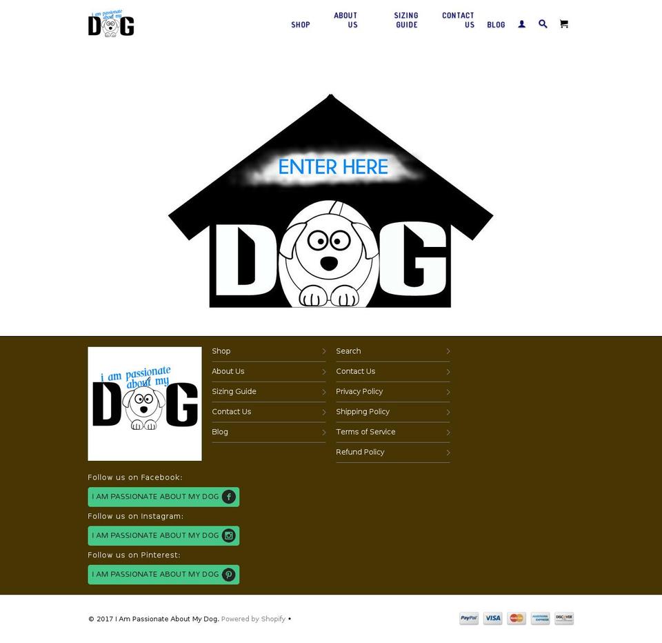 iampassionateaboutmydog.com shopify website screenshot