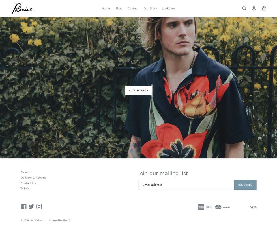 iampolonius.com — Shopify storefront screenshot
