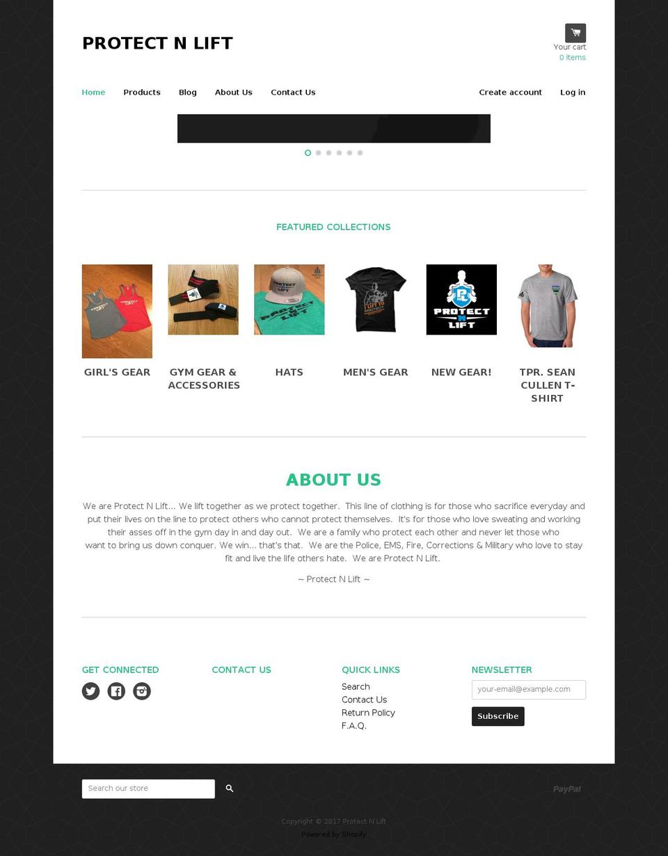iamprotectnlift.com shopify website screenshot