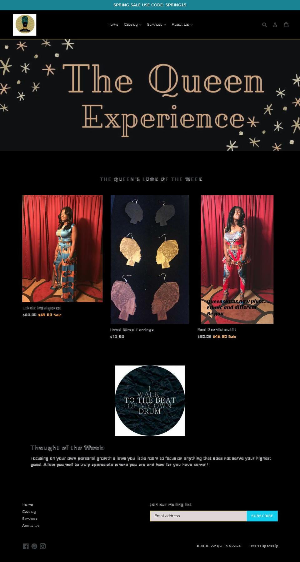 iamqueenstatus.com shopify website screenshot