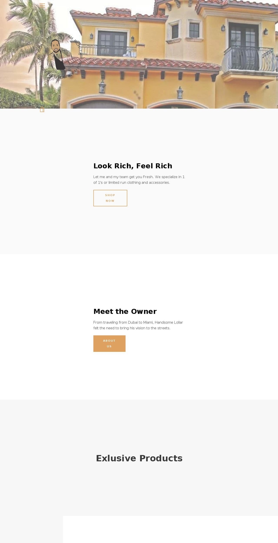 iamrichclothing.com — Shopify storefront screenshot