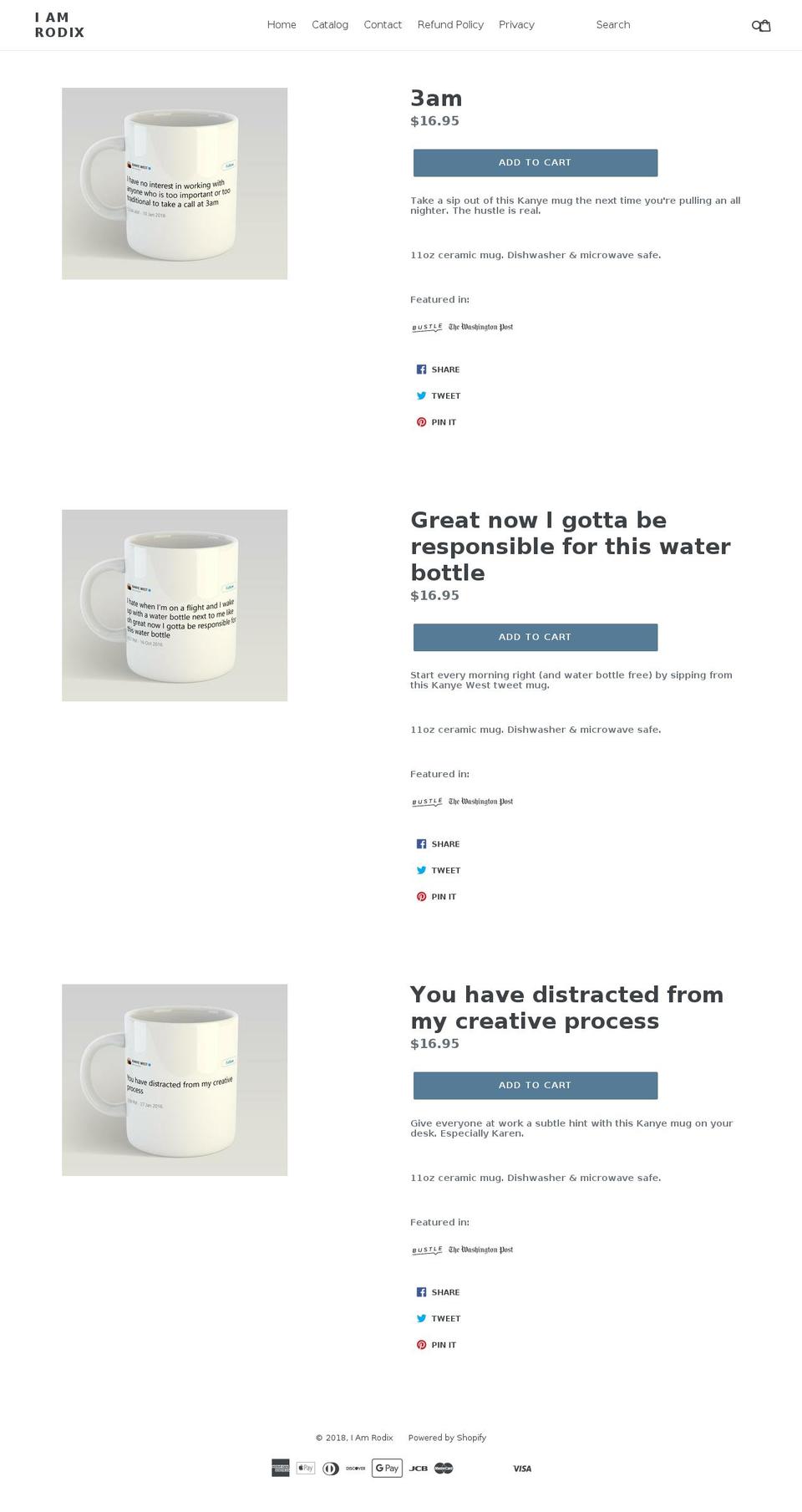 iamrodix.com — Shopify storefront screenshot