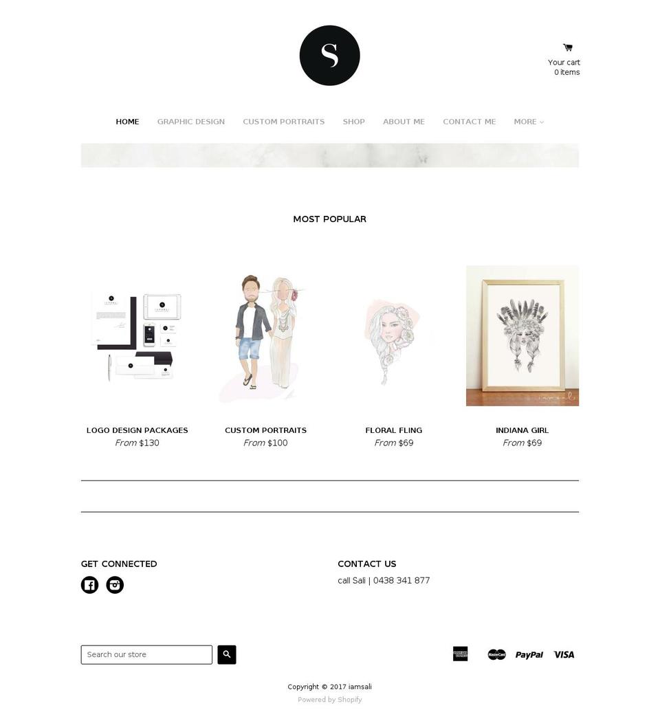 iamsali.com.au shopify website screenshot