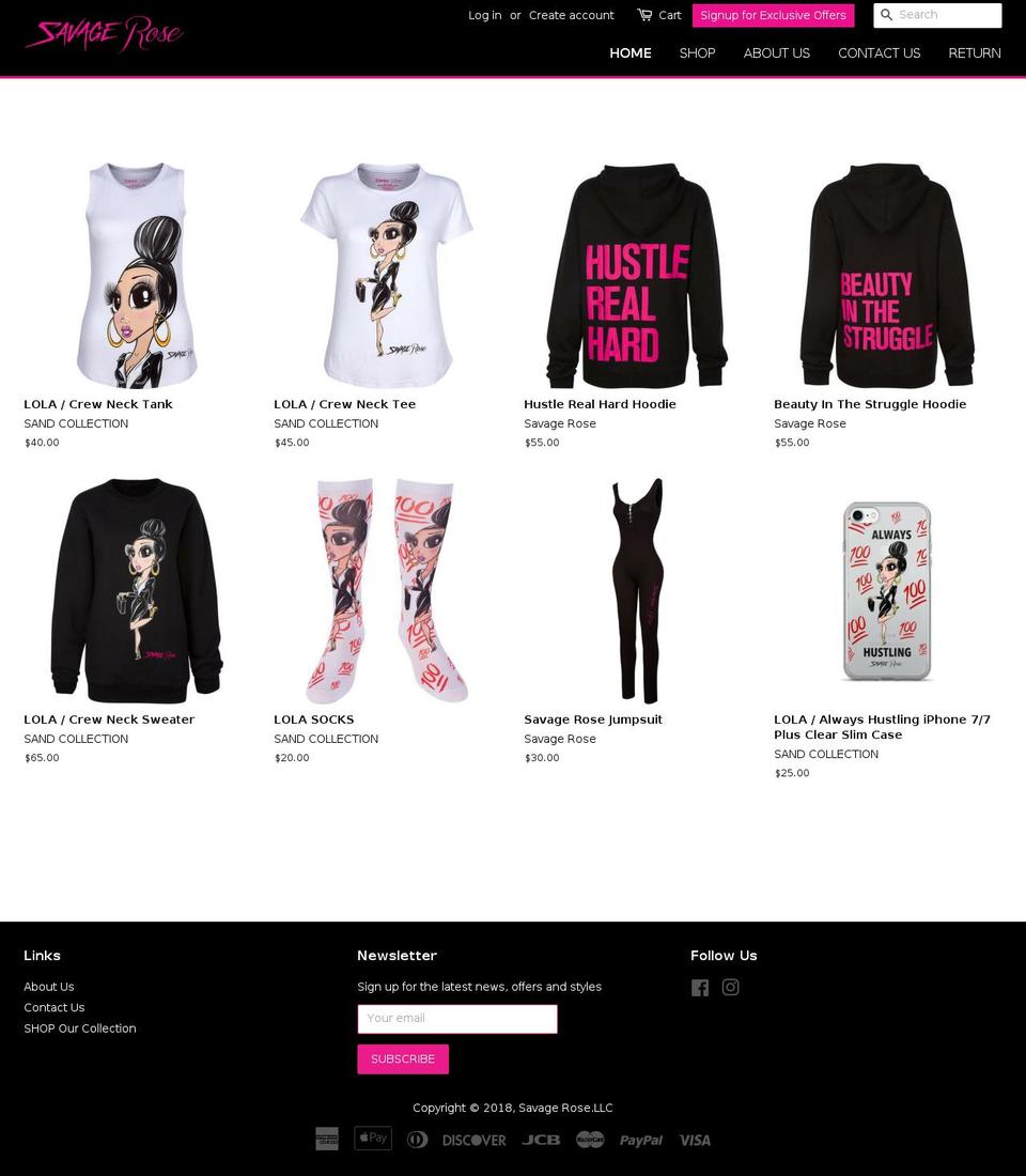 iamsavagerose.com shopify website screenshot