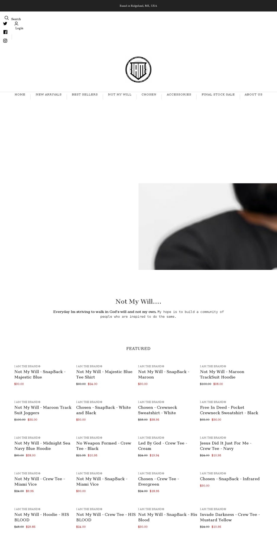 iamthebrandclothes.com shopify website screenshot