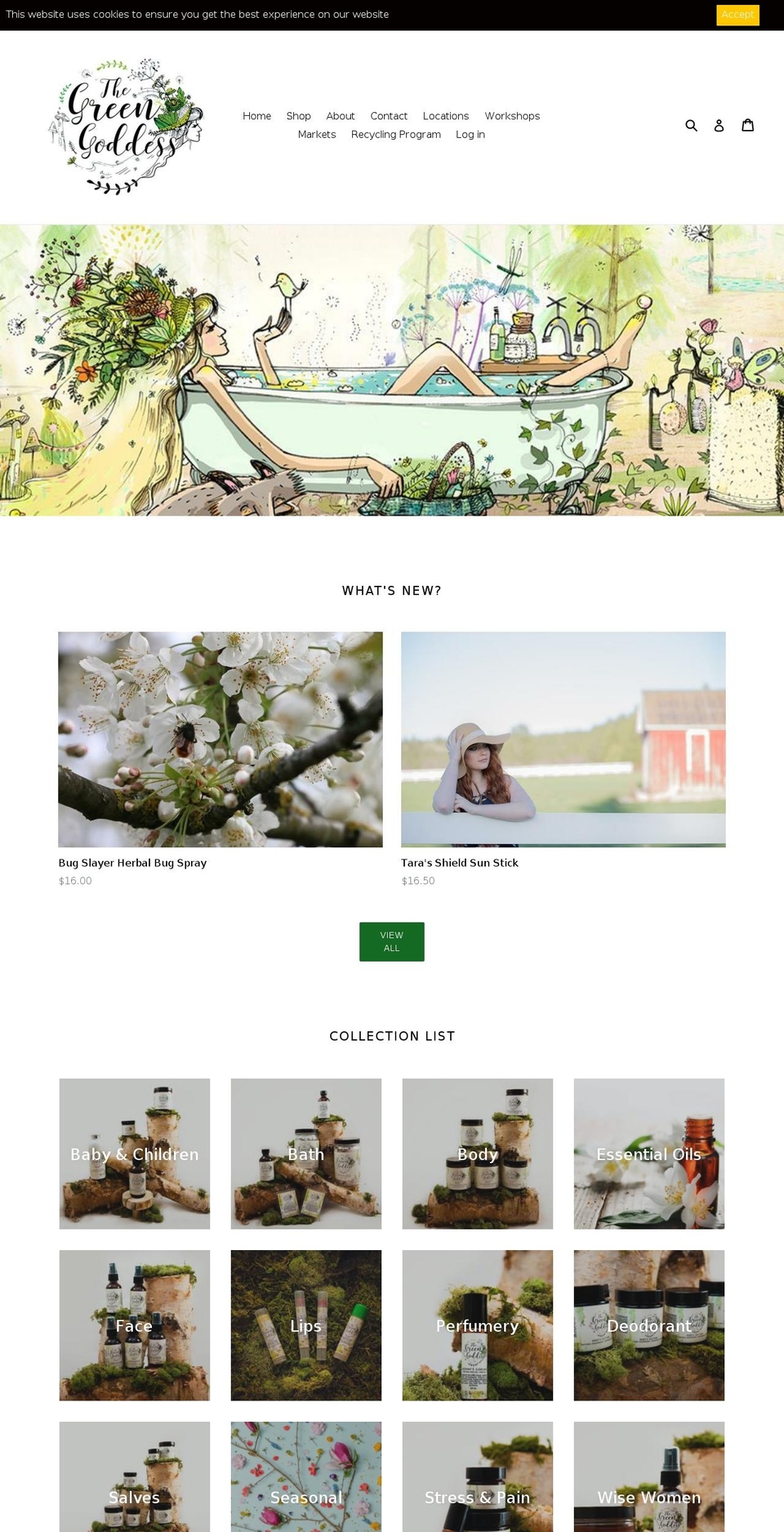 iamthegreengoddess.com shopify website screenshot