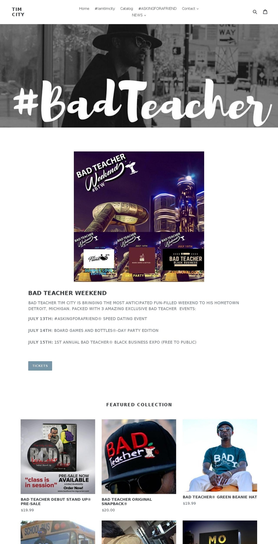 iamtimcity.com shopify website screenshot