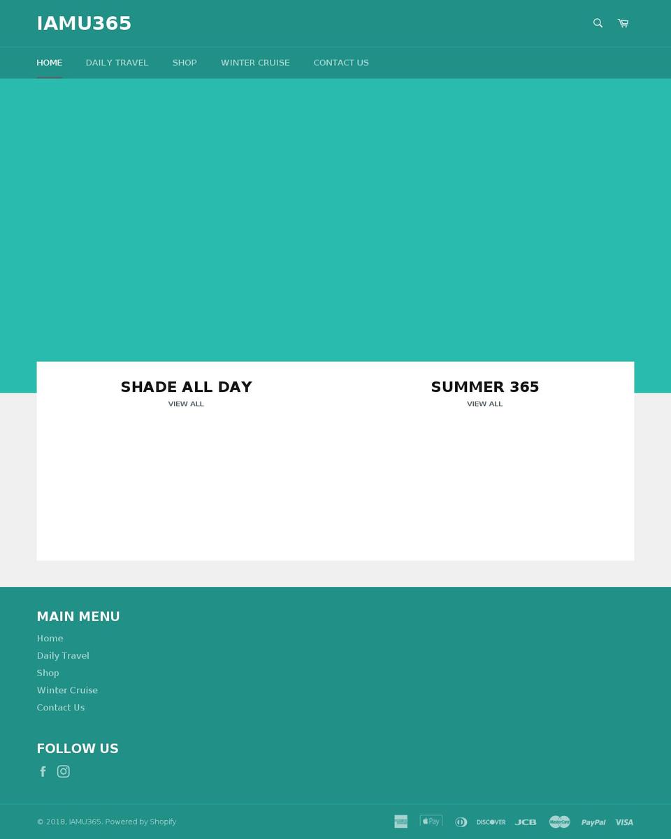 iamu365.com shopify website screenshot