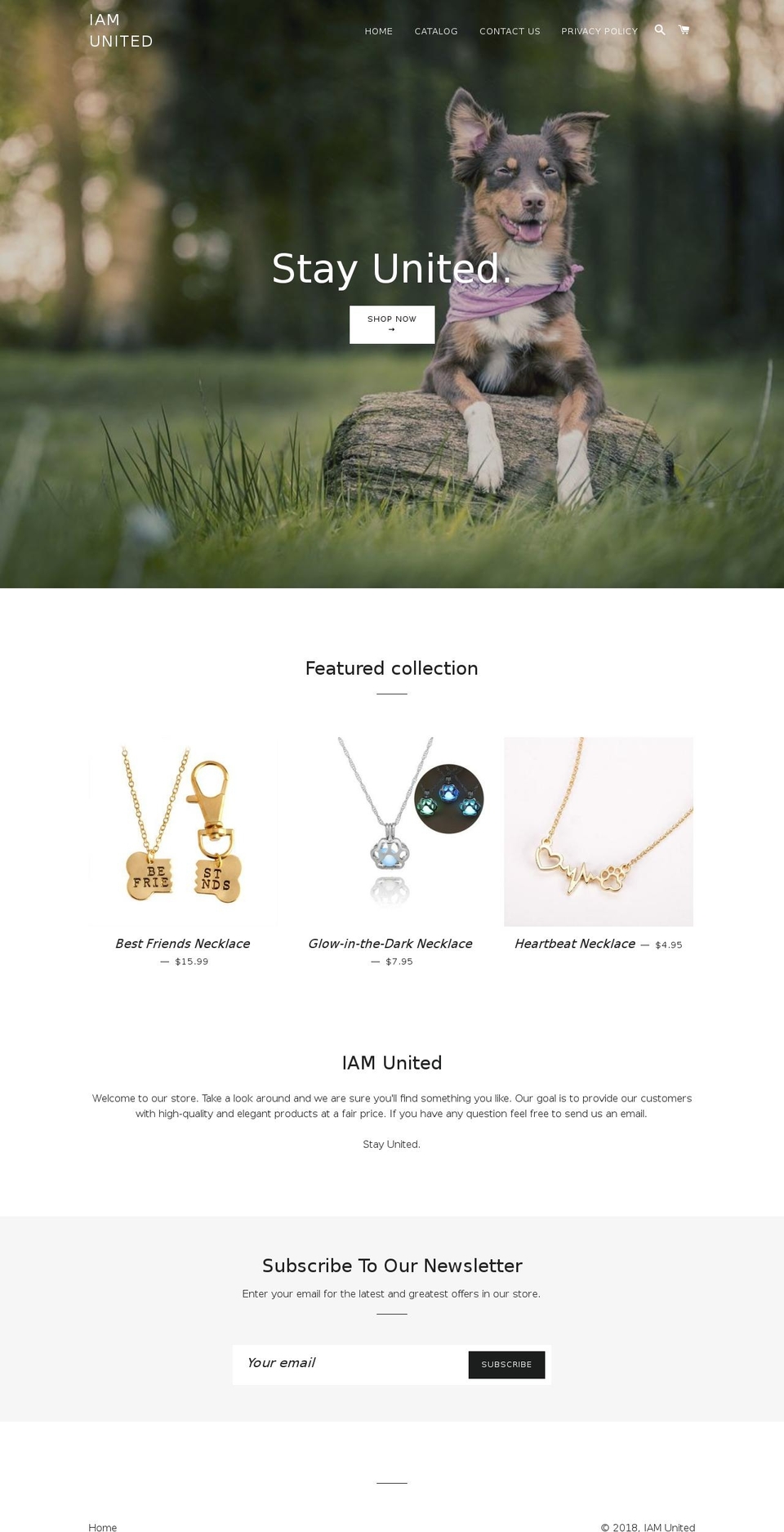 iamunited.net shopify website screenshot