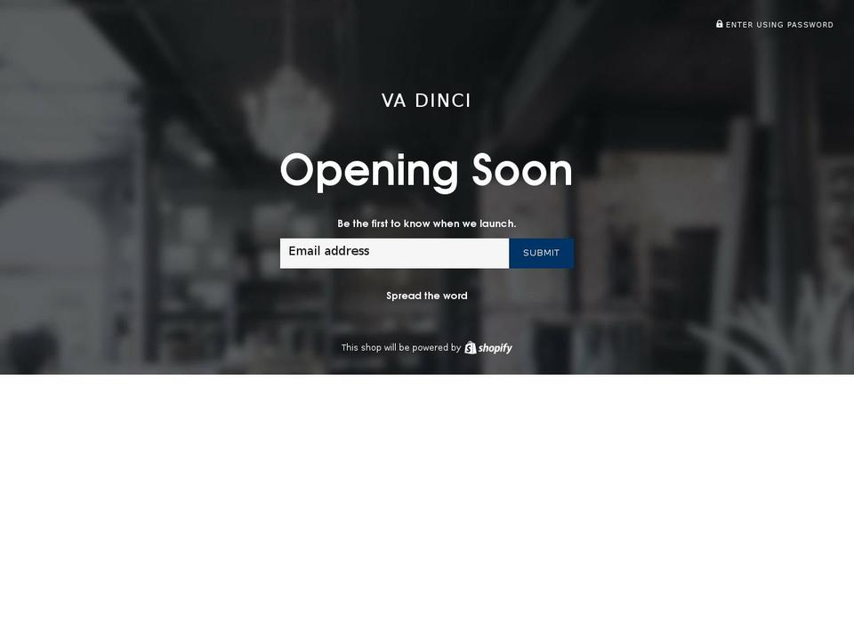iamvadinci.com — Shopify storefront screenshot