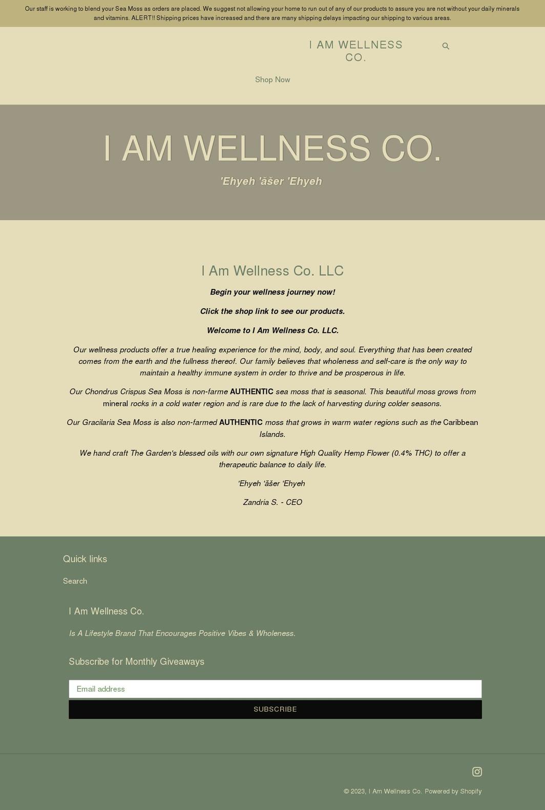 iamwellnessco.net shopify website screenshot