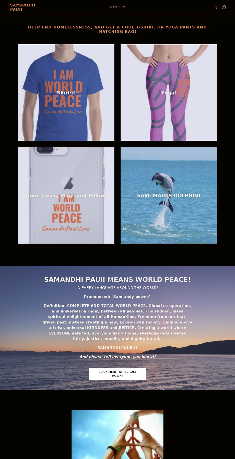 iamworldpeace.net shopify website screenshot