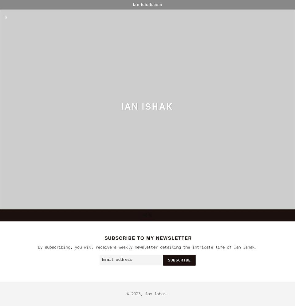 ianishak.com shopify website screenshot