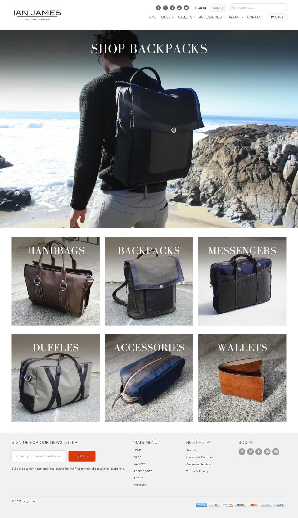 ianjamesnewyork.com shopify website screenshot