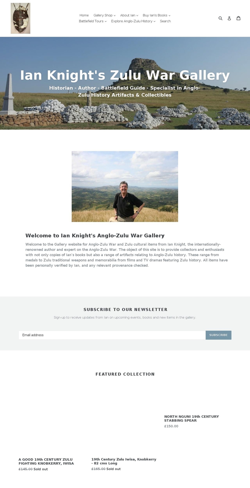 ianknightzulugallery.com shopify website screenshot