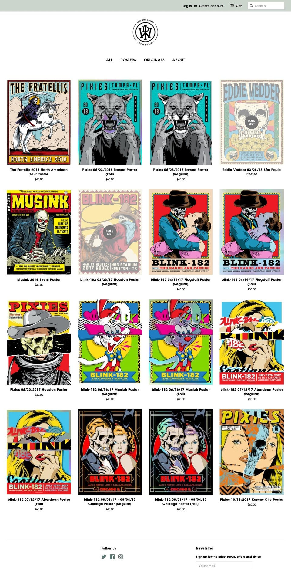 ianwilliamsdesign.com — Shopify storefront screenshot
