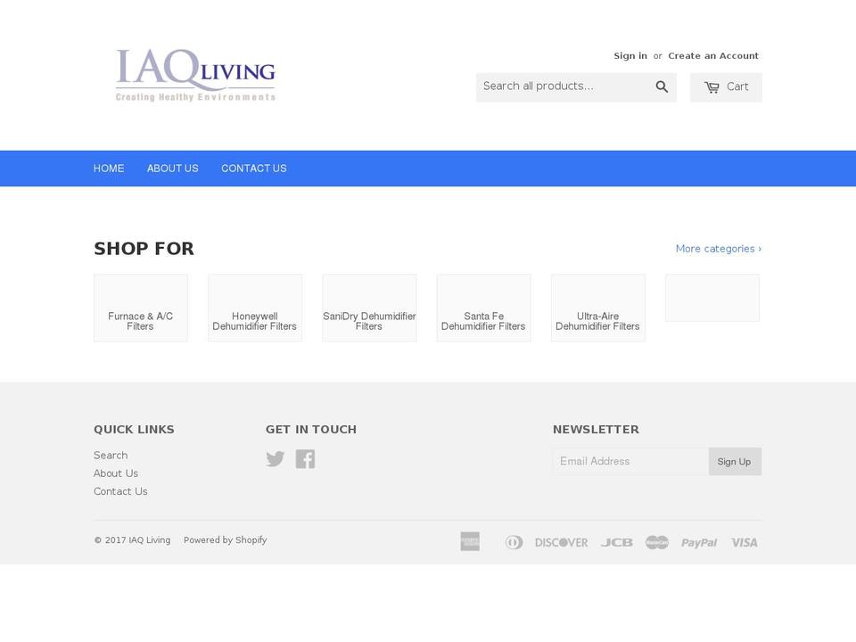 iaqliving.com shopify website screenshot