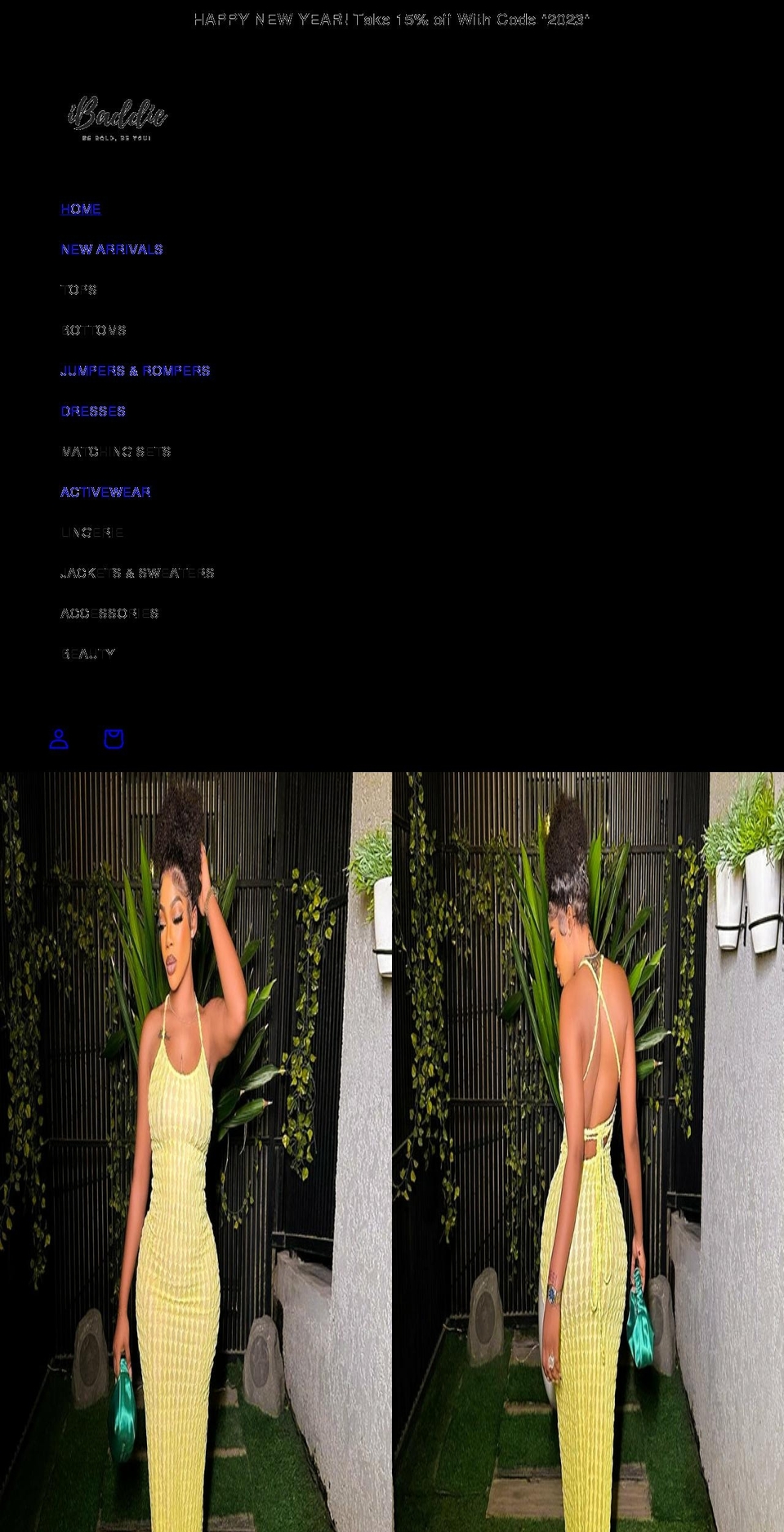 ibaddie.com shopify website screenshot