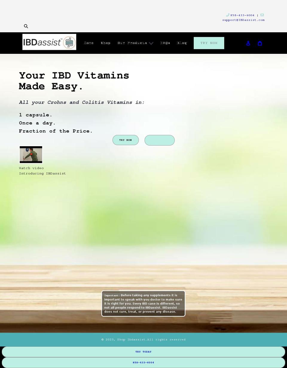 ibdassist.com shopify website screenshot