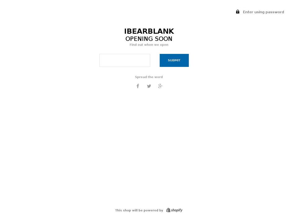 ibearblank.com — Shopify storefront screenshot