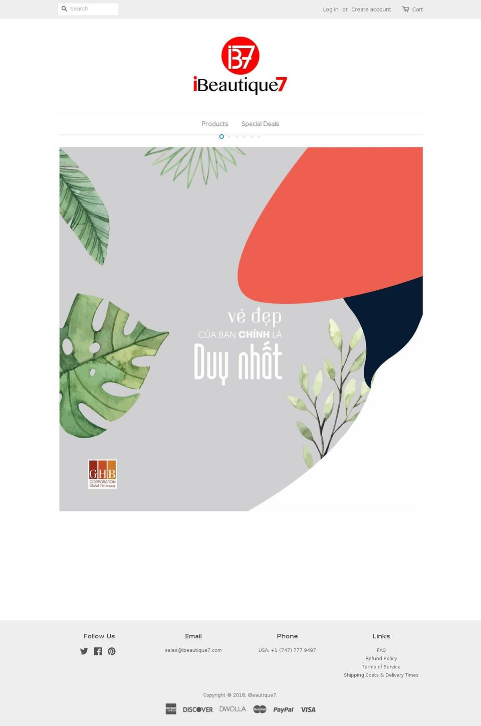 ibeautique7.com shopify website screenshot