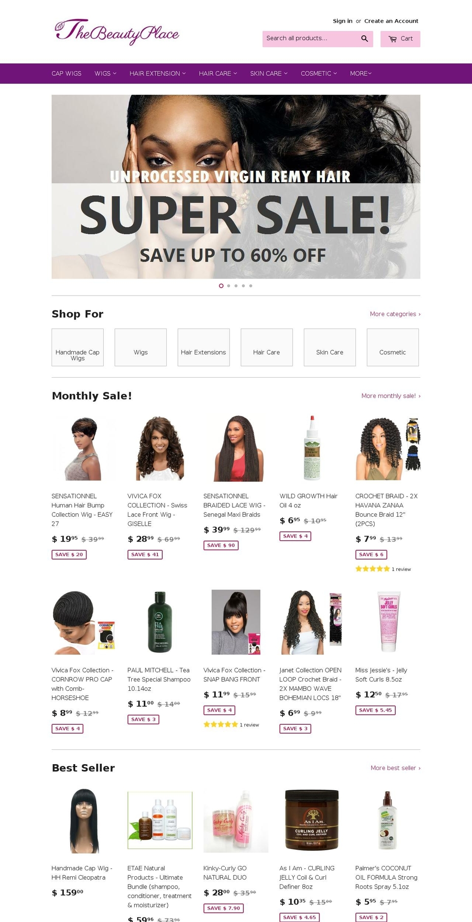 ibeautyplace.net shopify website screenshot