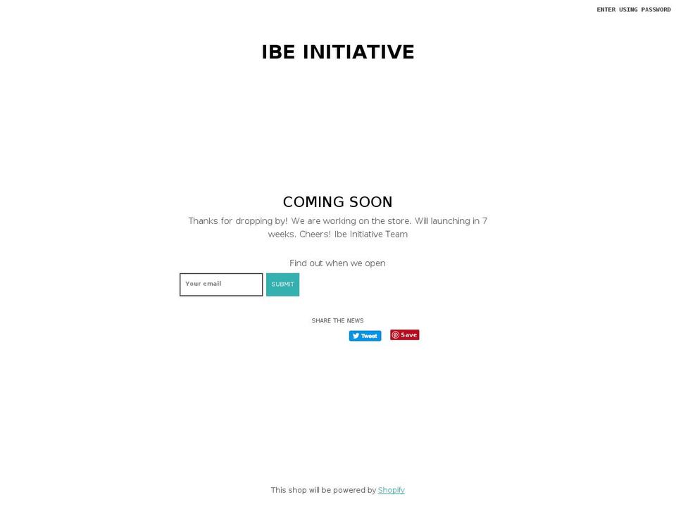 ibeinitiative.com shopify website screenshot