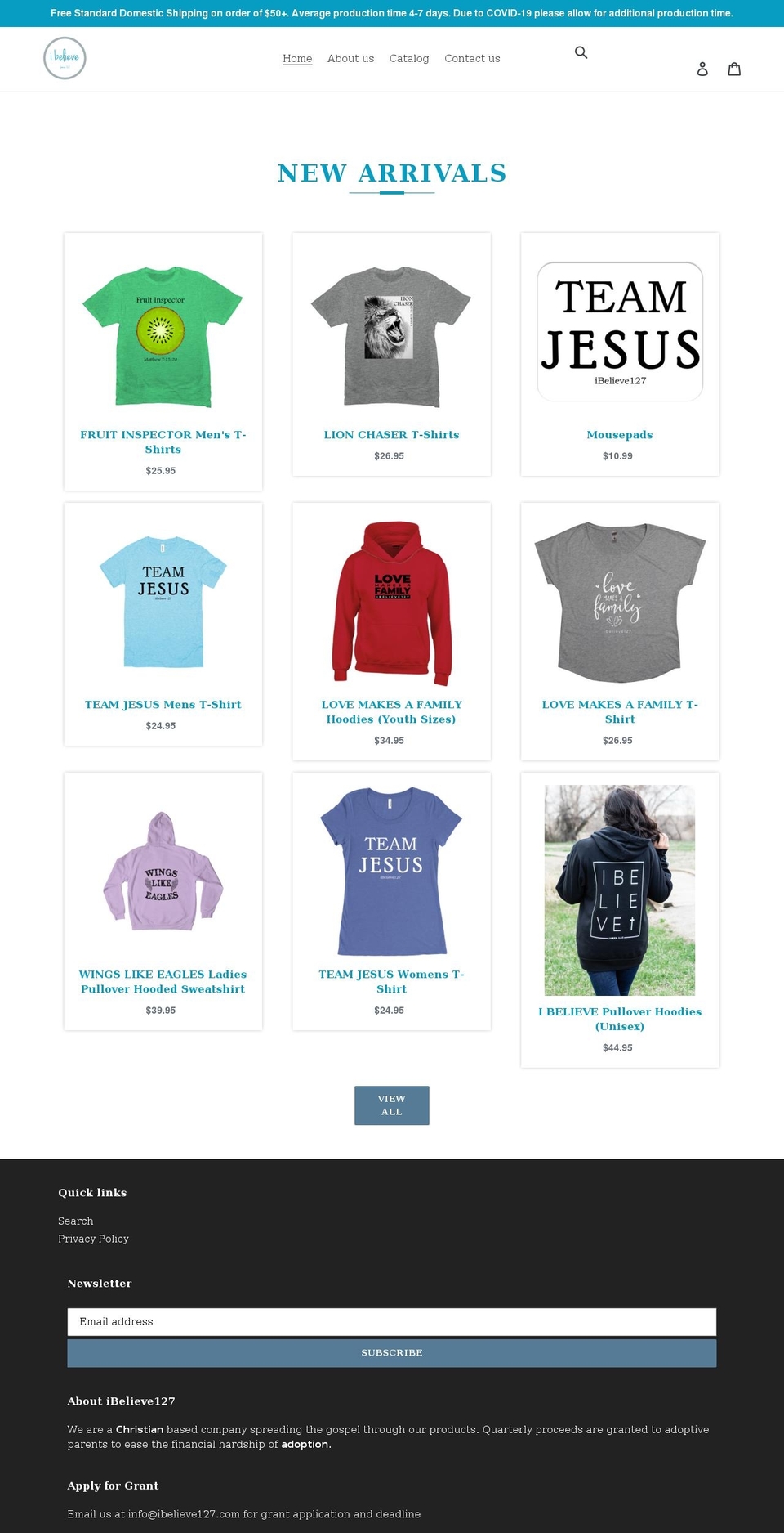 ibelieve127.com shopify website screenshot