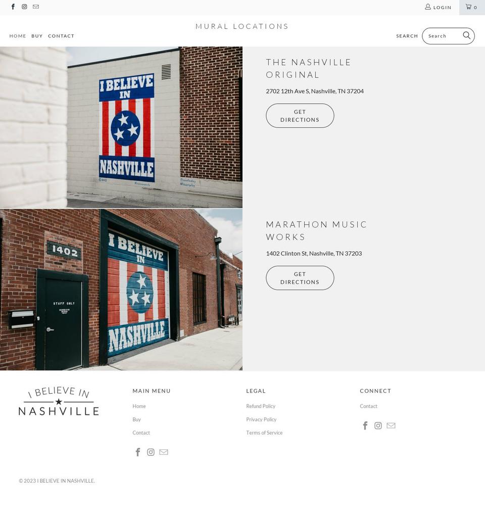 ibelieveinnashville.com shopify website screenshot