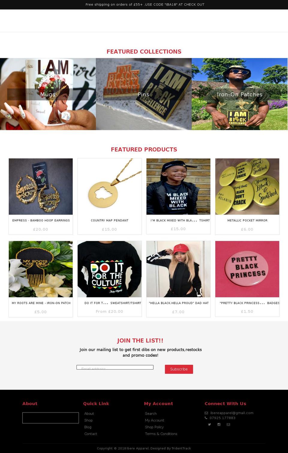ibereapparel.com — Shopify storefront screenshot
