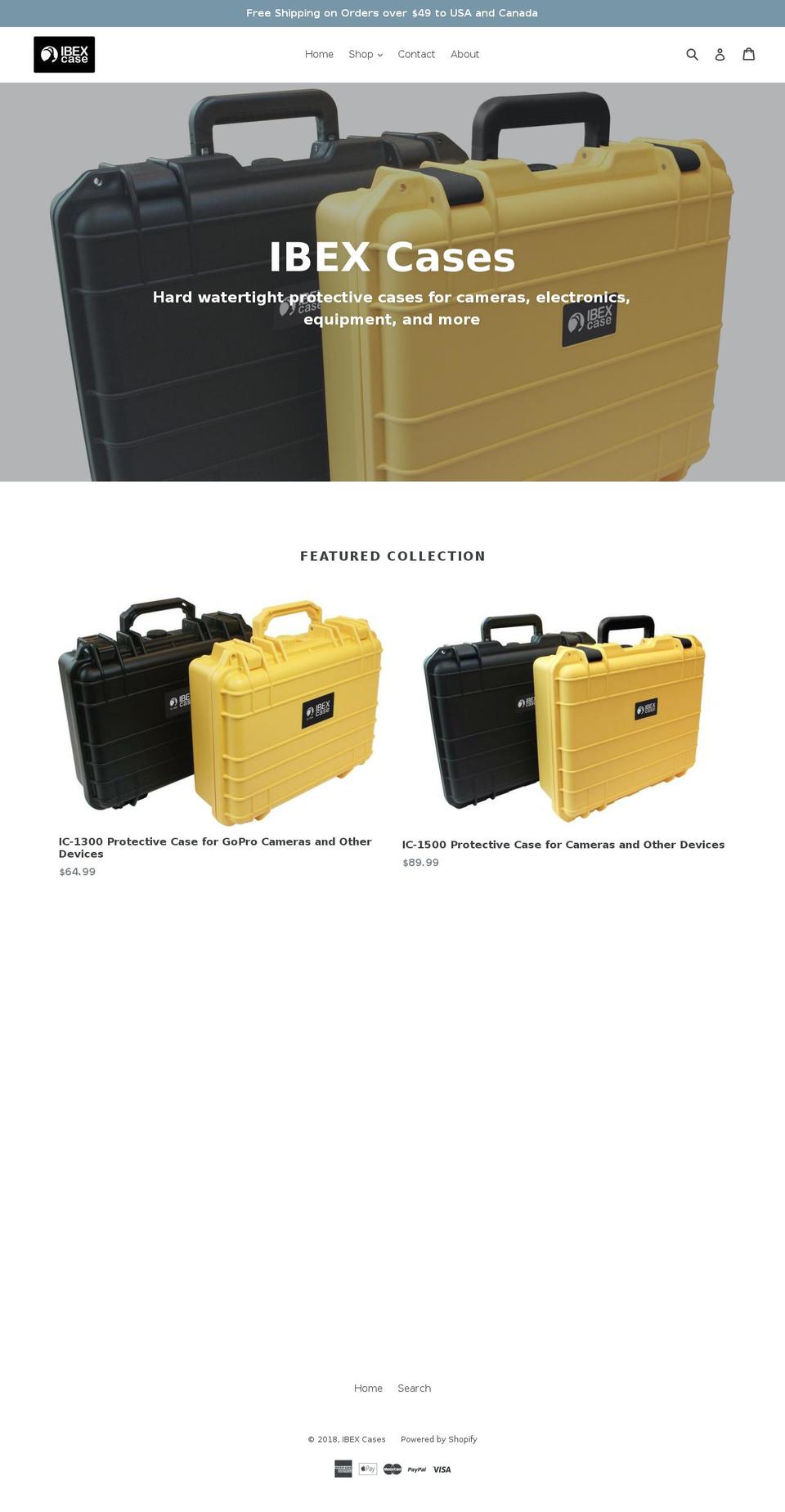 ibexcases.com shopify website screenshot
