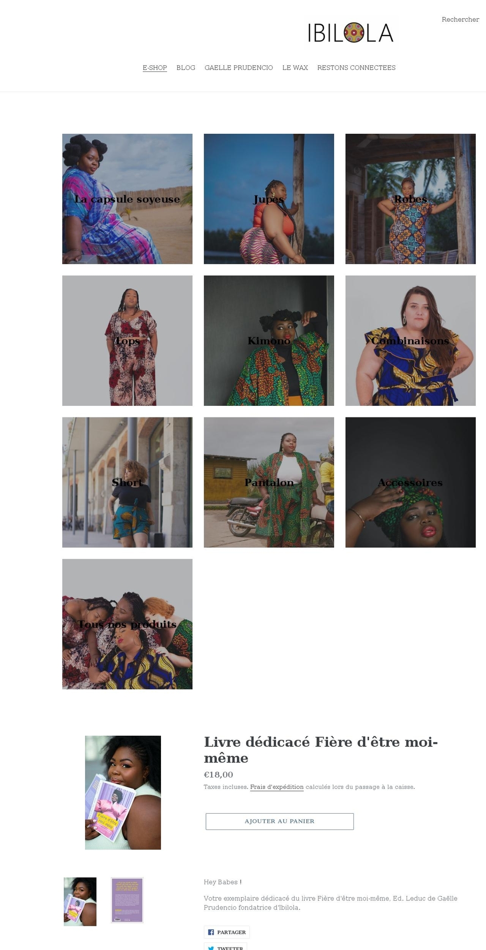 ibilola.com shopify website screenshot