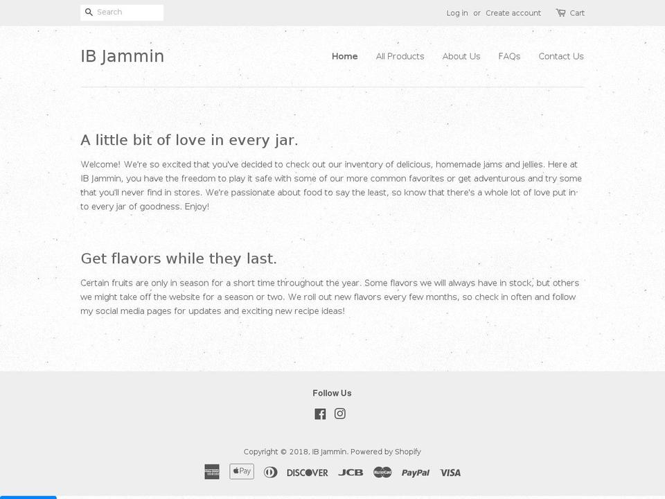 ibjammin.org shopify website screenshot