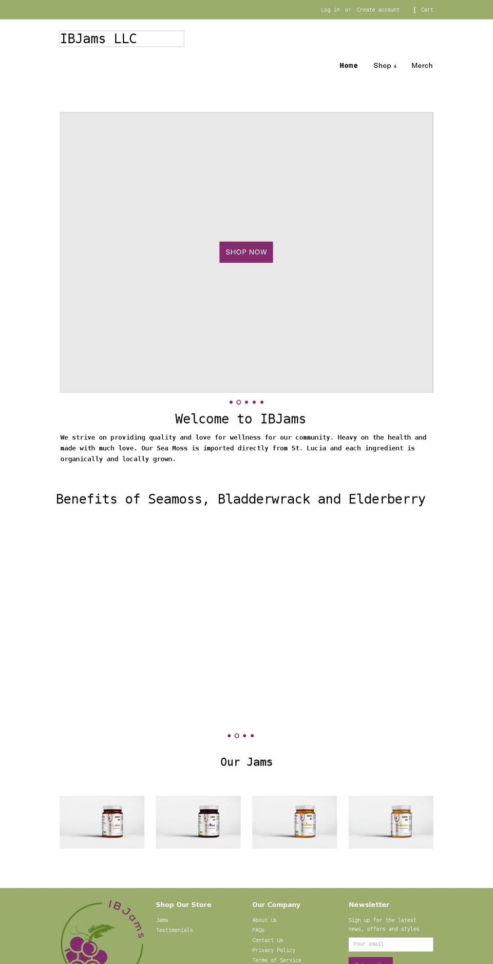 ibjams.com shopify website screenshot