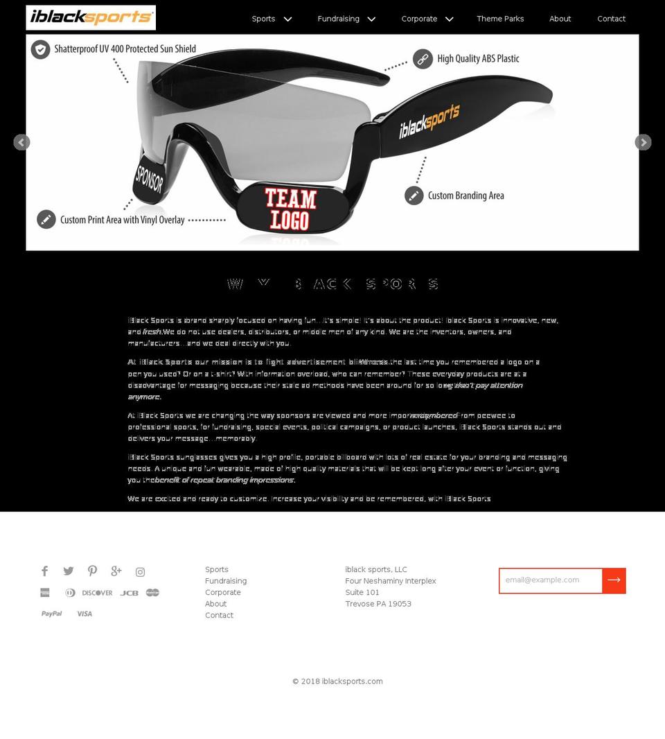 iblacksports.com — Shopify storefront screenshot