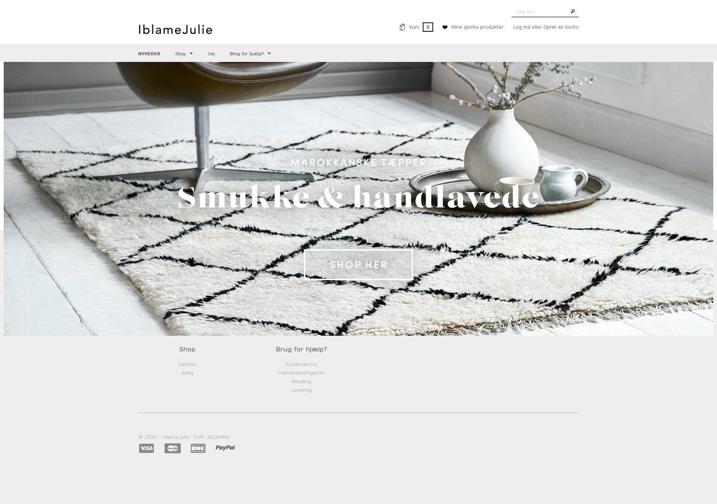 iblamejulie.com shopify website screenshot