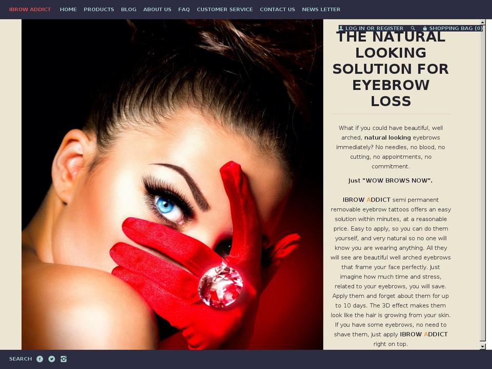 ibrowaddict.com shopify website screenshot