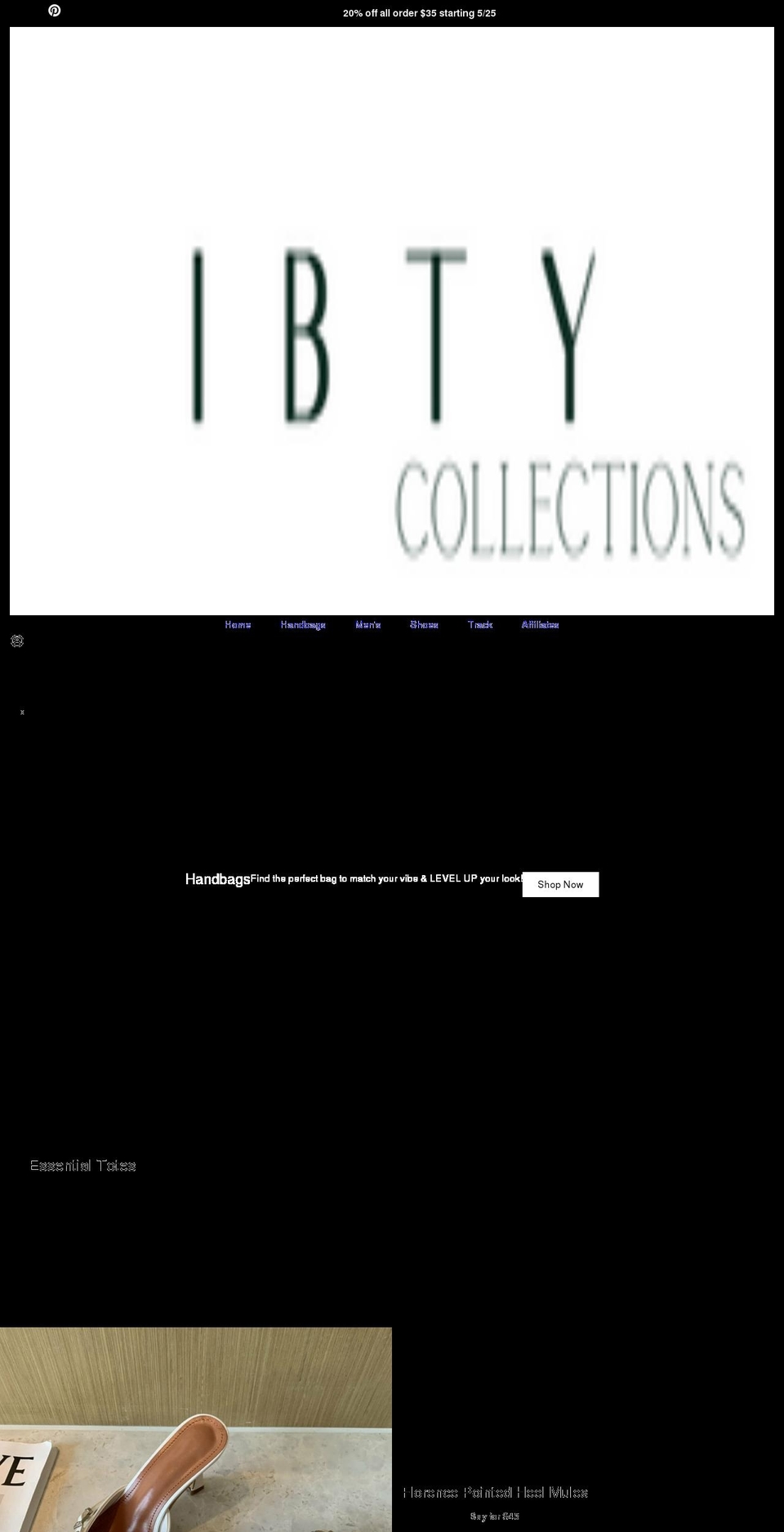 ibtycollections.com shopify website screenshot