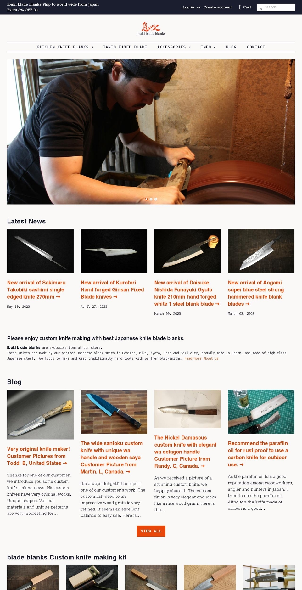 ibukiblade.com — Shopify storefront screenshot