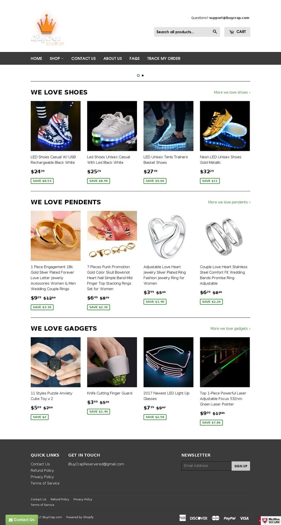 ibuycrap.com shopify website screenshot