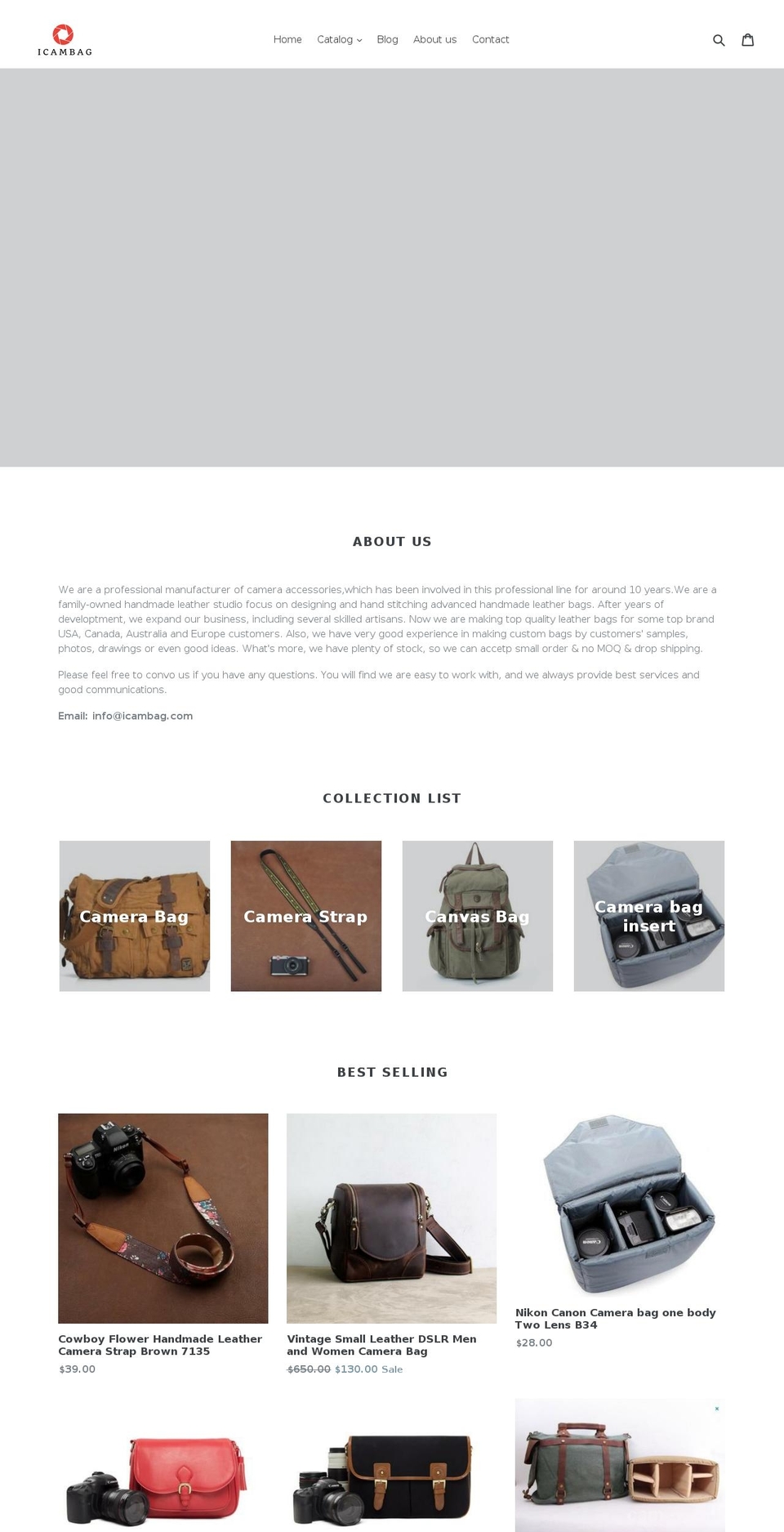 icambag.com shopify website screenshot
