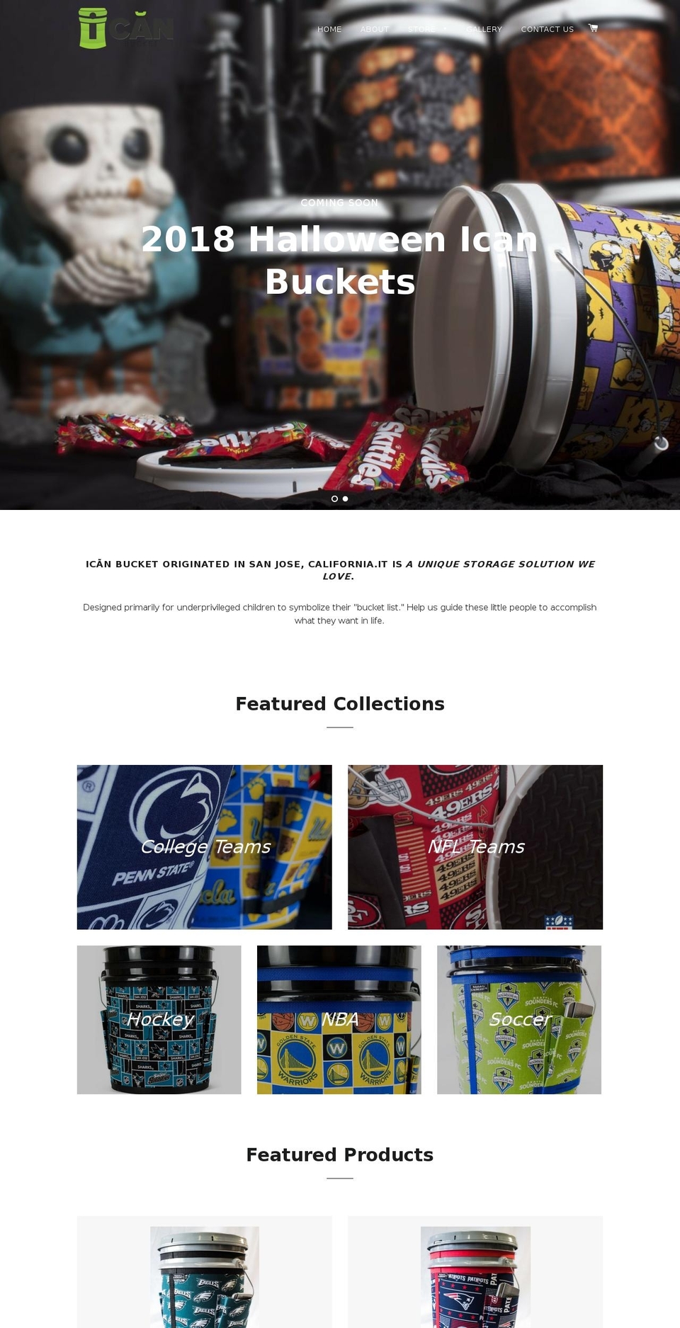 icanbucket.com — Shopify storefront screenshot