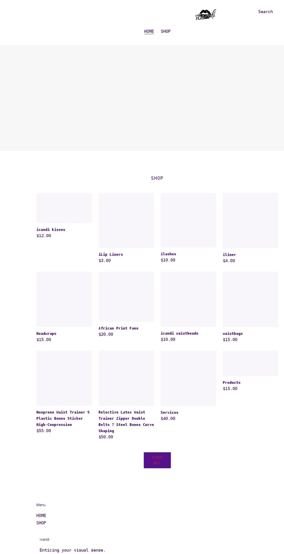icandishop.com shopify website screenshot
