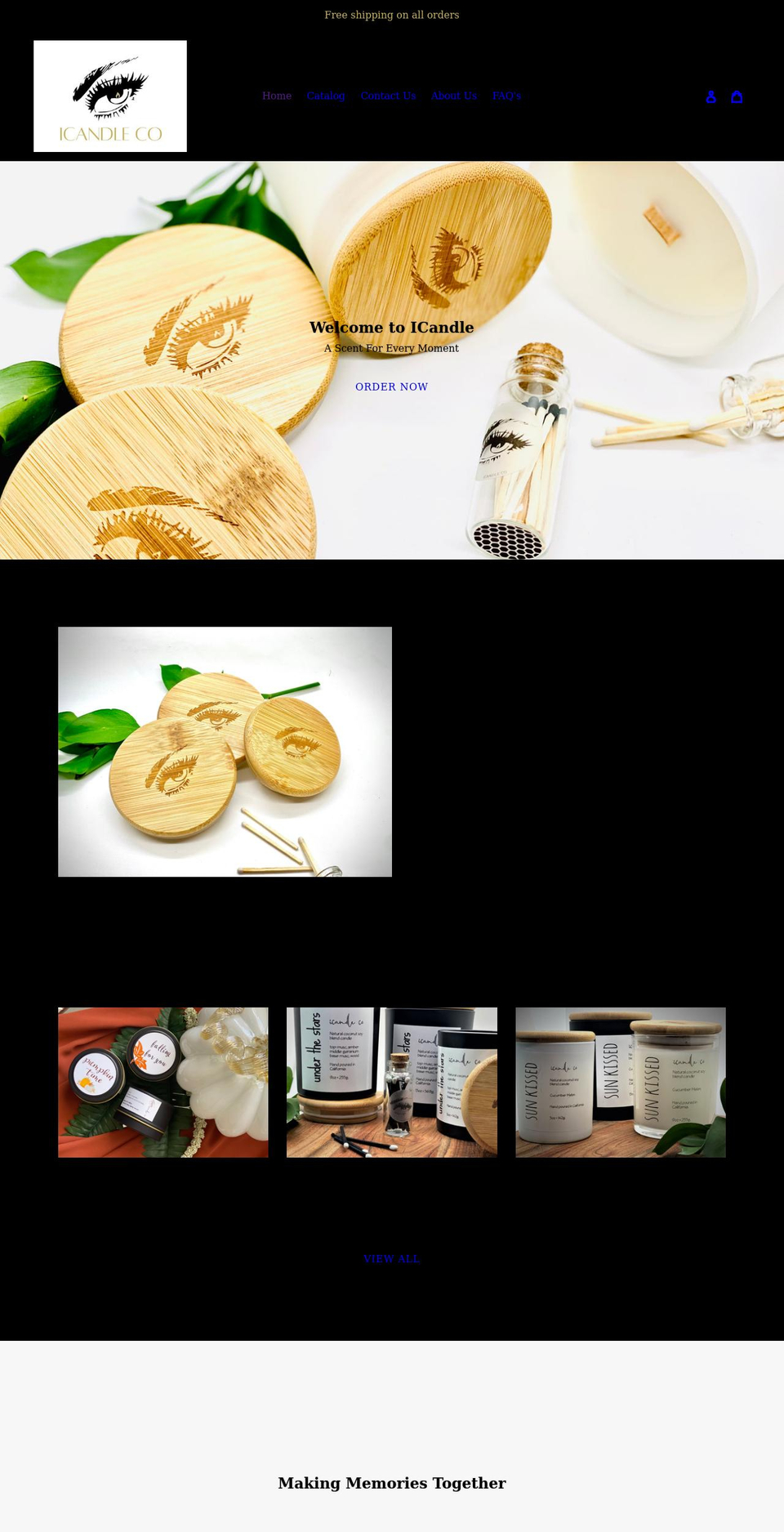 icandleco.com shopify website screenshot