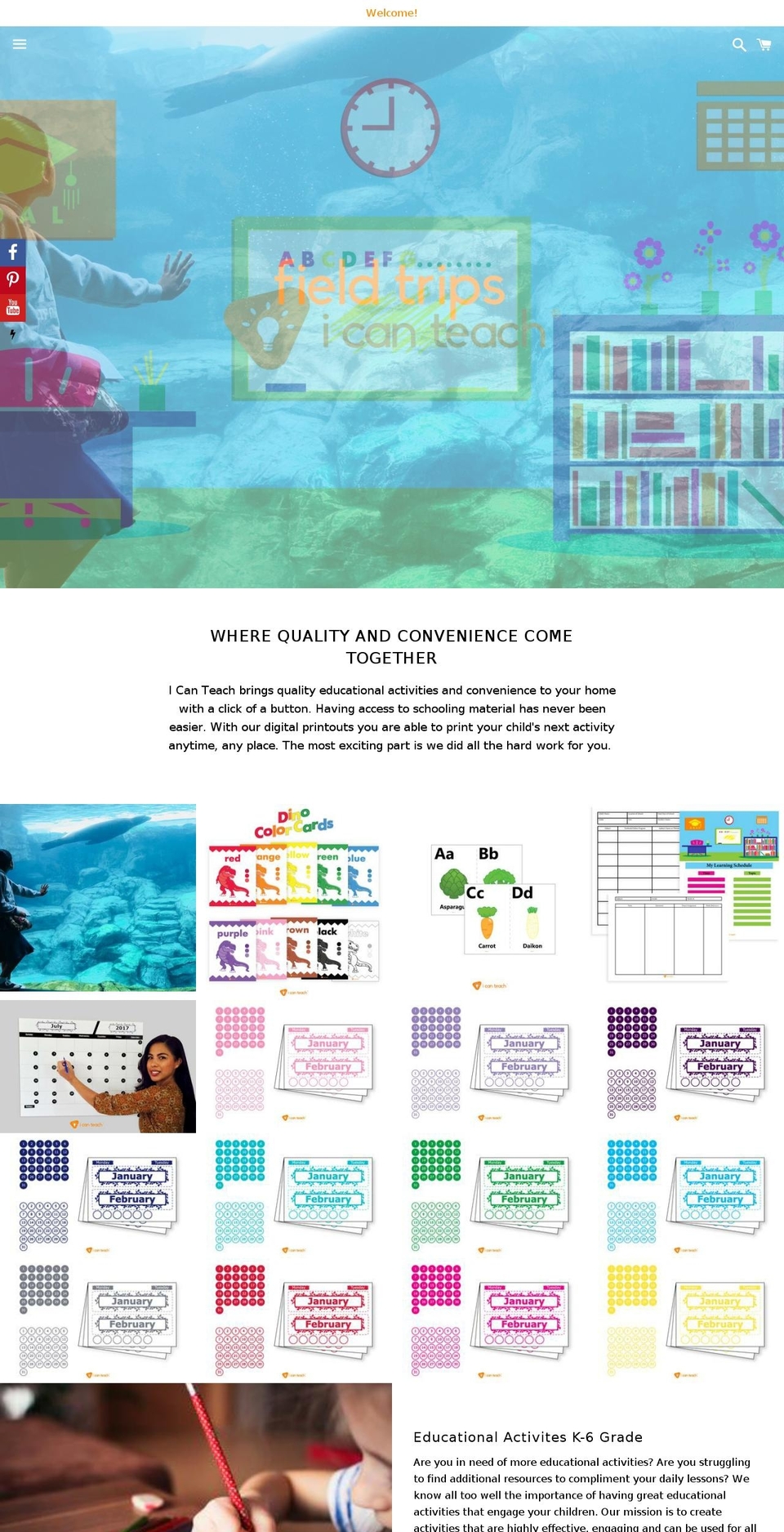 icanteach.net shopify website screenshot