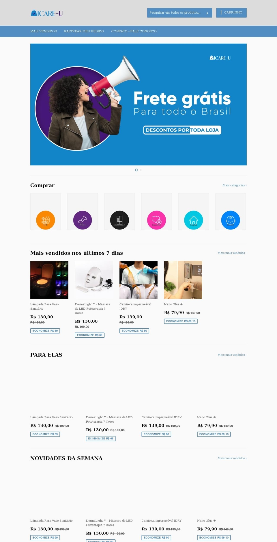 nova Shopify theme site example icare-u.com