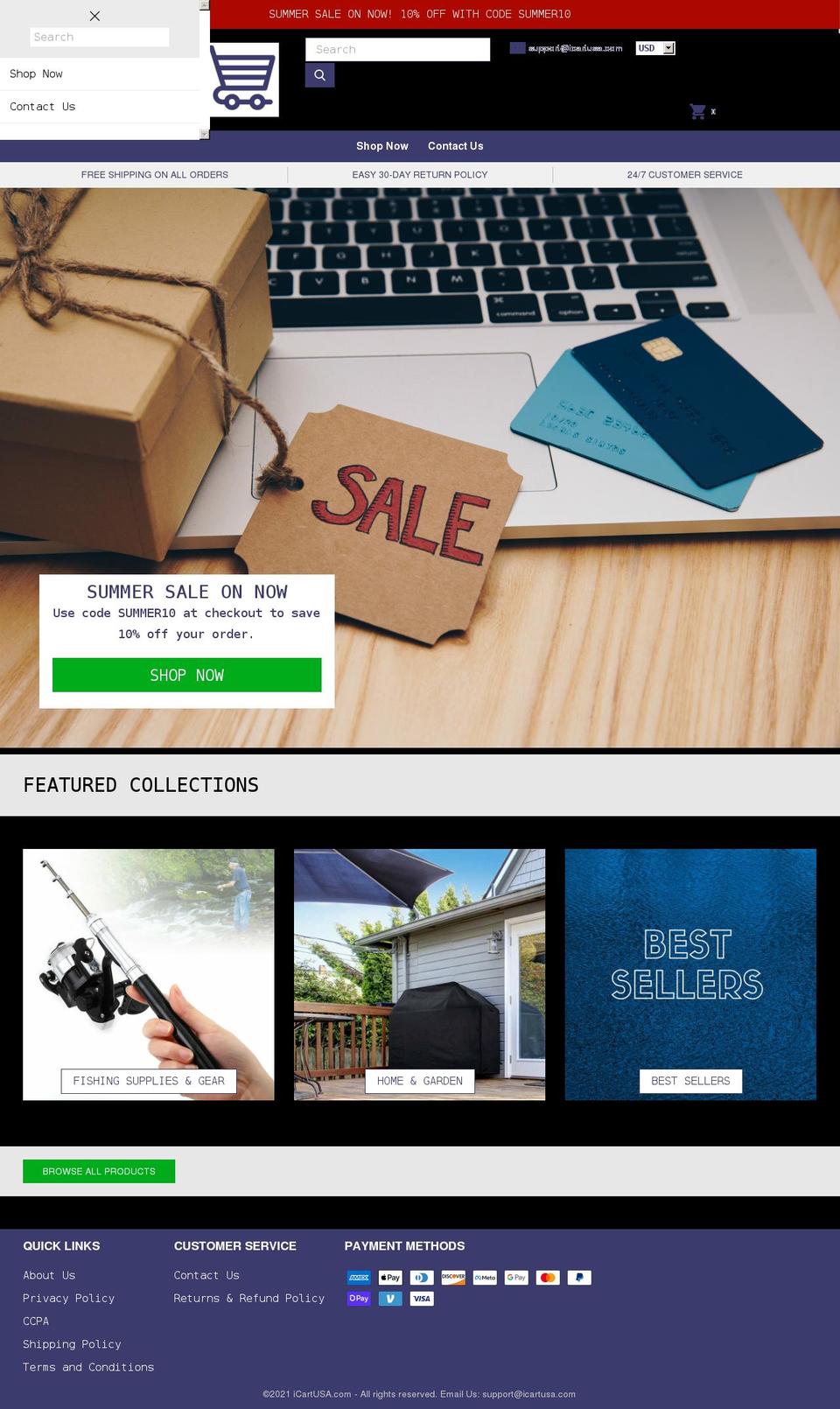 Theme x v with Installments message Shopify theme site example icartusa.com